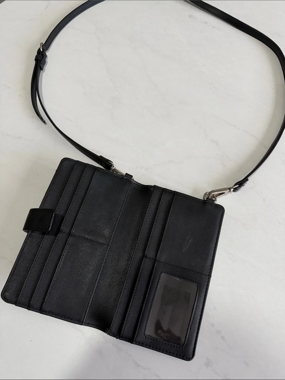 Steve Madden Black Crossbody Phone Holster with Snap Pocket